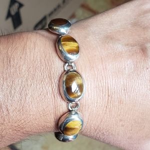 Vintage Tiger Eye 925 Bracelet